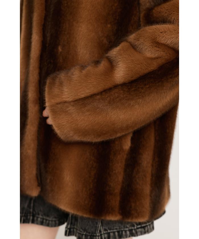 SLY（スライ）の「F/FUR FRONT HOOK COAT フェイクファー