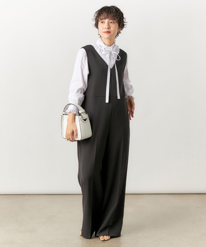 【NOLLEY'S sophi】ウォッシャブルダブルクロスジャンプスーツ NOLLEY'S Sophi（ノーリーズソフィ）の「ウォッシャブルダブル