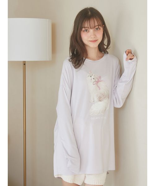 セール 30%OFF】【ONLINE限定カラーあり】CATワンポイントロンT