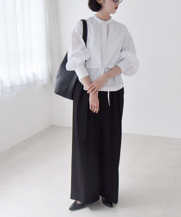 SHIPS for women / シップスウィメン quaranciel:〈洗濯機可能〉シャンブレー ドローコード ヨーク シャツ ブラウス SHIPS｜quaranciel:<洗濯機可能>シャンブレー ドローコード
