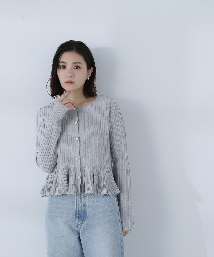 クD184N.Natural Beauty Basicパールボタン半袖リブニット 楽天市場】パールボタン半袖リブニット／エヌ ナチュラル