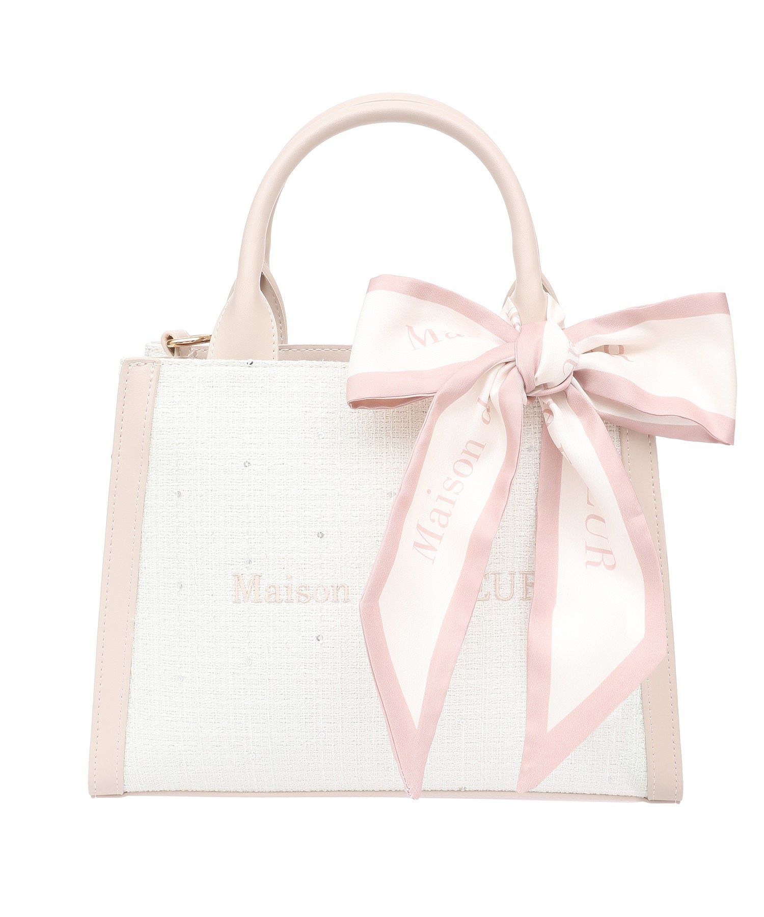 【新品未使用】メゾンドフルール 2WayフリルトートSバッグ　スカーフ付き メゾン ド フルール Maison de FLEUR 2Way千鳥柄フリルトートS
