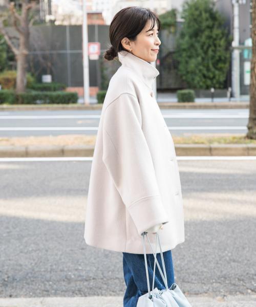 カシミヤ混【URBAN RESEARCH DOORS】ウールショートコート　40 URBAN RESEARCH DOORS｜ショールカラー2WAYショートコート