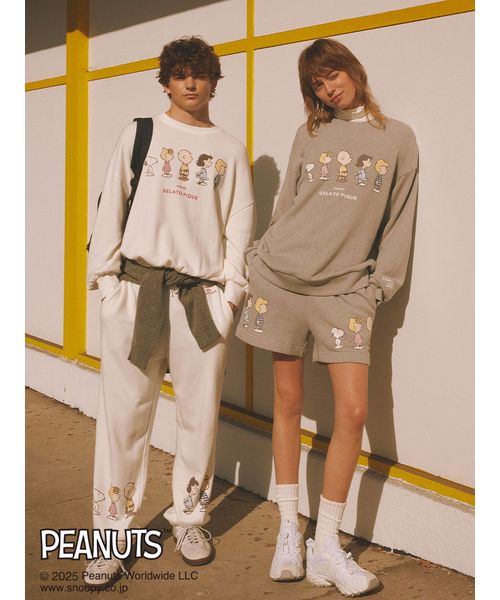 ジェラートピケ×PEANUTS 裏毛プルオーバーショートパンツセット