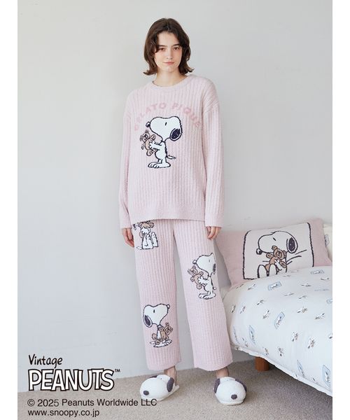 セール 30%OFF】【PEANUTS】SNOOPY×BEAR ジャガードロングパンツ