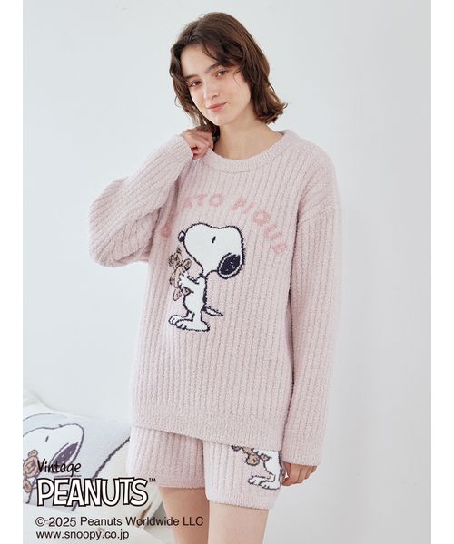 【新品未使用】ジェラピケSNOOPY×BEAR ピンク 上下セット セール】【PEANUTS】【ONLINE限定】SNOOPY×BEAR ジャガードプル