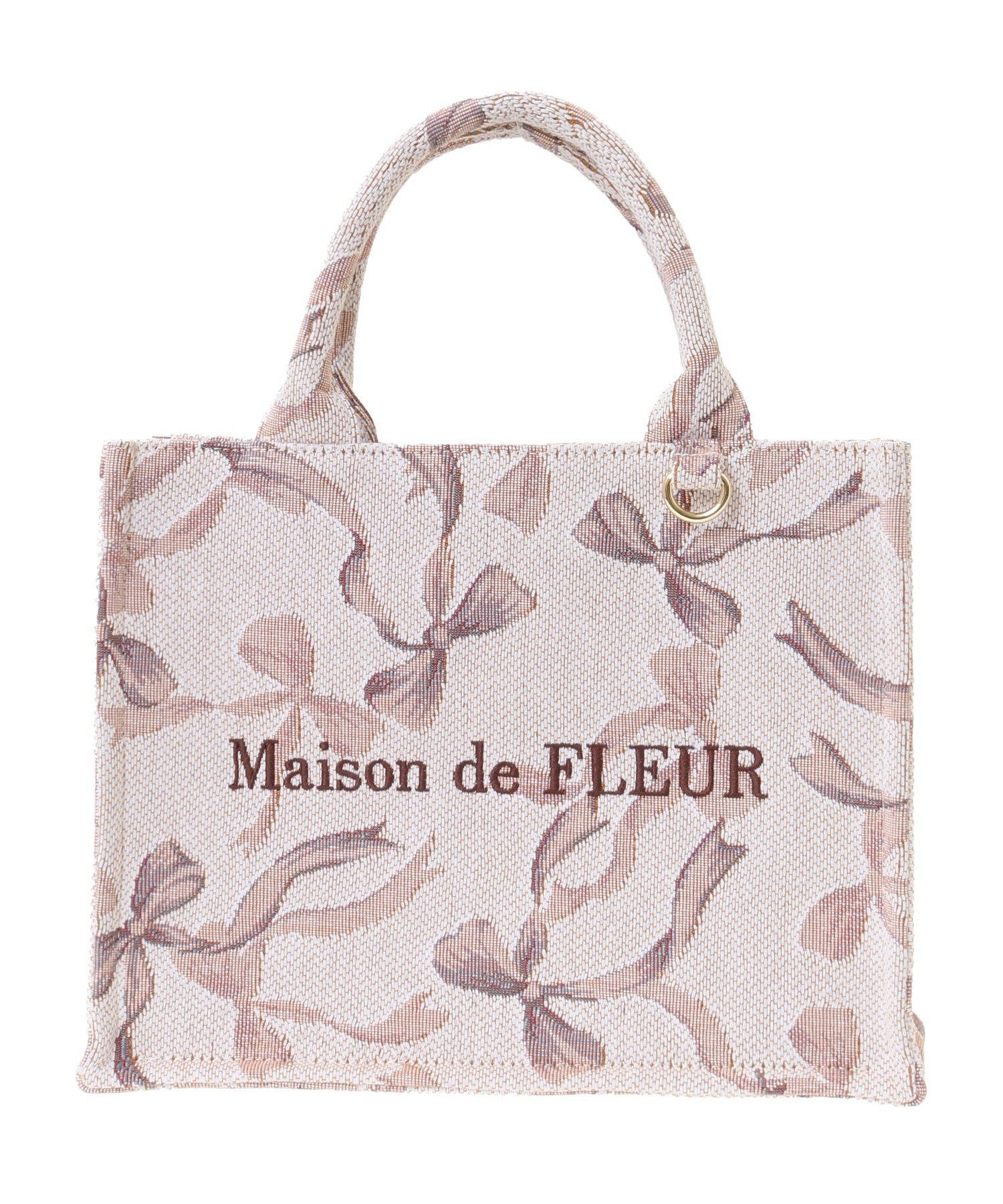 メゾン ド フルール Maison de FLEUR リボン柄ゴブランスクエア