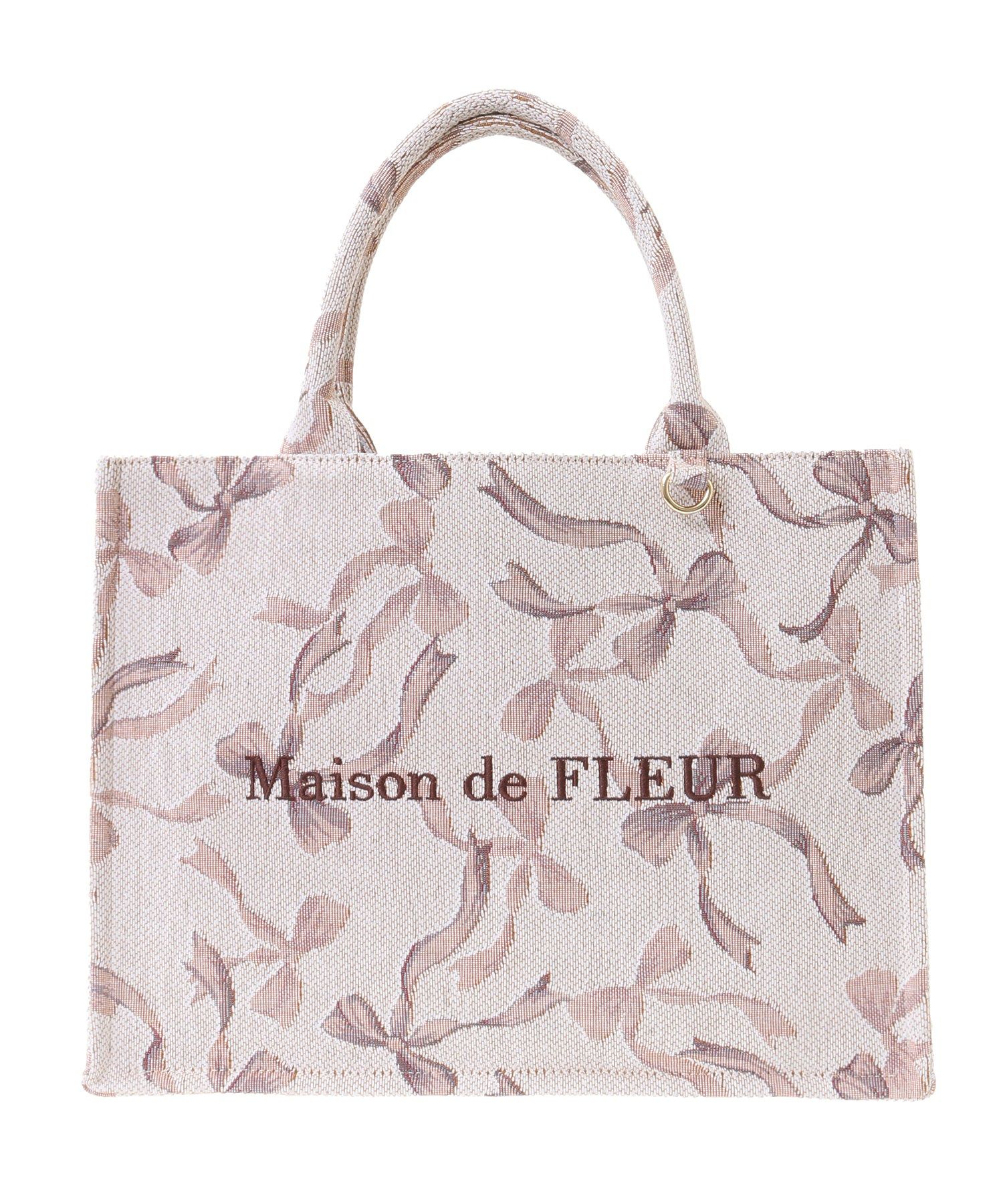 メゾン ド フルール Maison de FLEUR リボン柄ゴブランスクエア メゾン ド フルール Maison de FLEUR リボン柄ゴブランスクエア