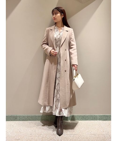 【snidel(スナイデル)】ベージュ ロングコート 羊毛60% snidel(スナイデル)】ベージュ ロングコート 羊毛60%