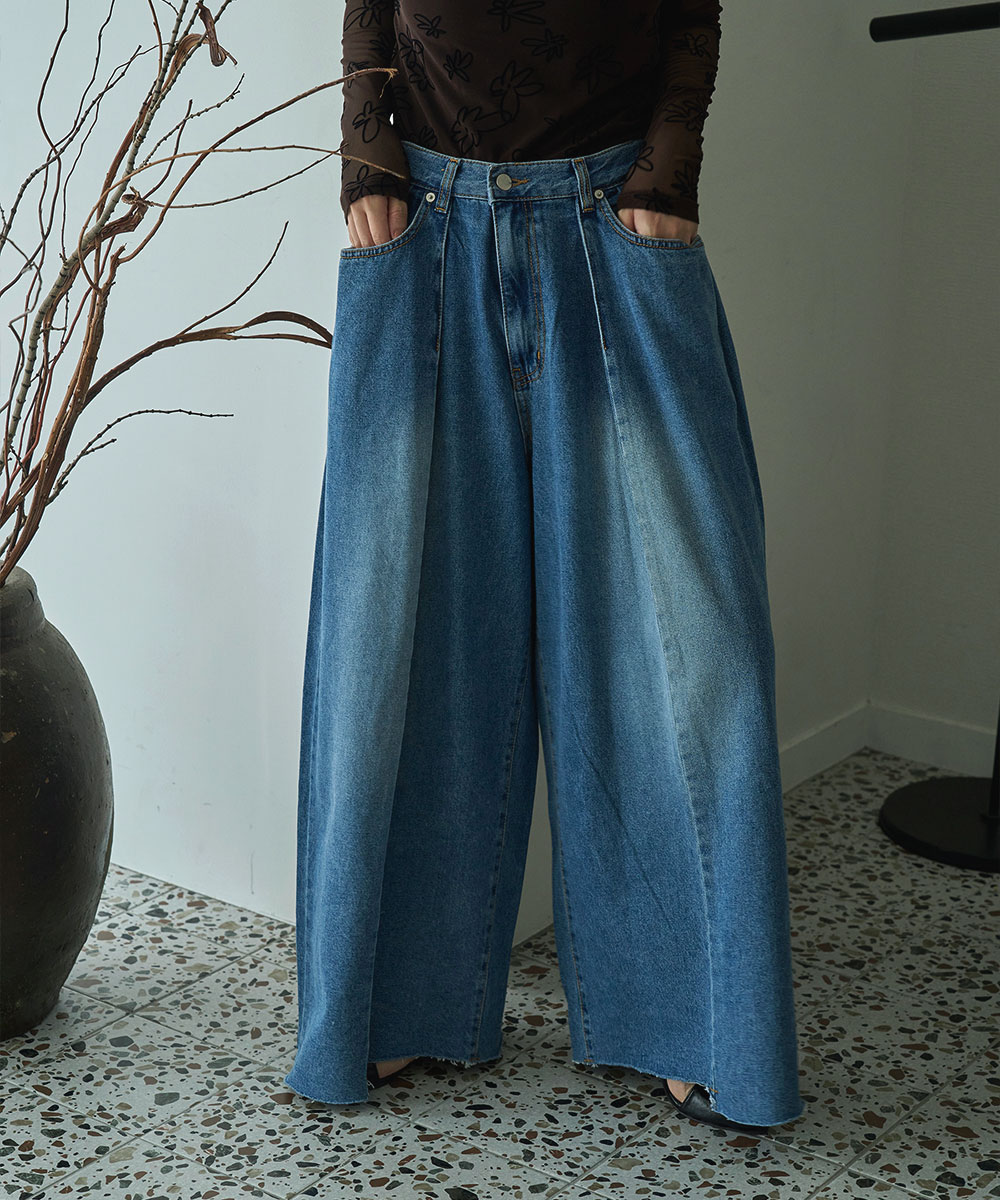 マージュール marjour SUPER WIDE TUCK DENIM(507782154) | マー