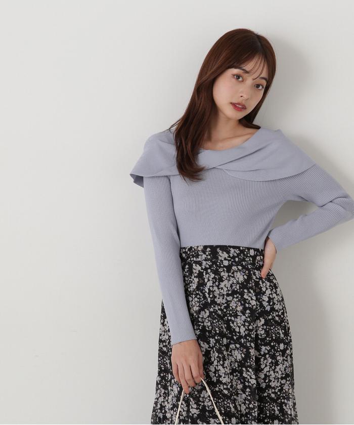 ねじりケープ風長袖ニット | PROPORTION BODY DRESSING | ノード