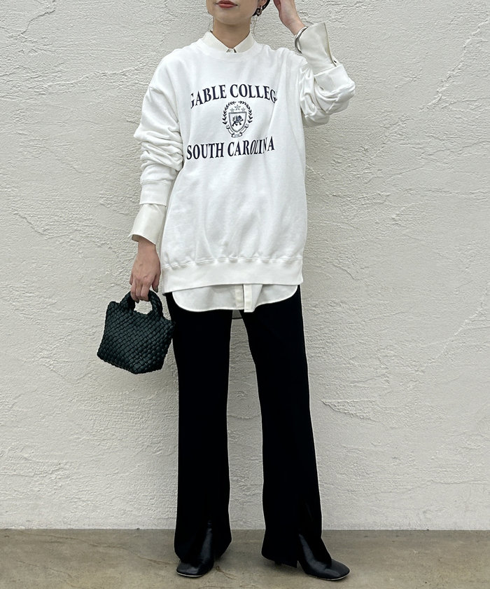 人気ランキング クーポン】【セール 60%OFF】【Loungedress】カレッジロゴ トレーナー/スウェット