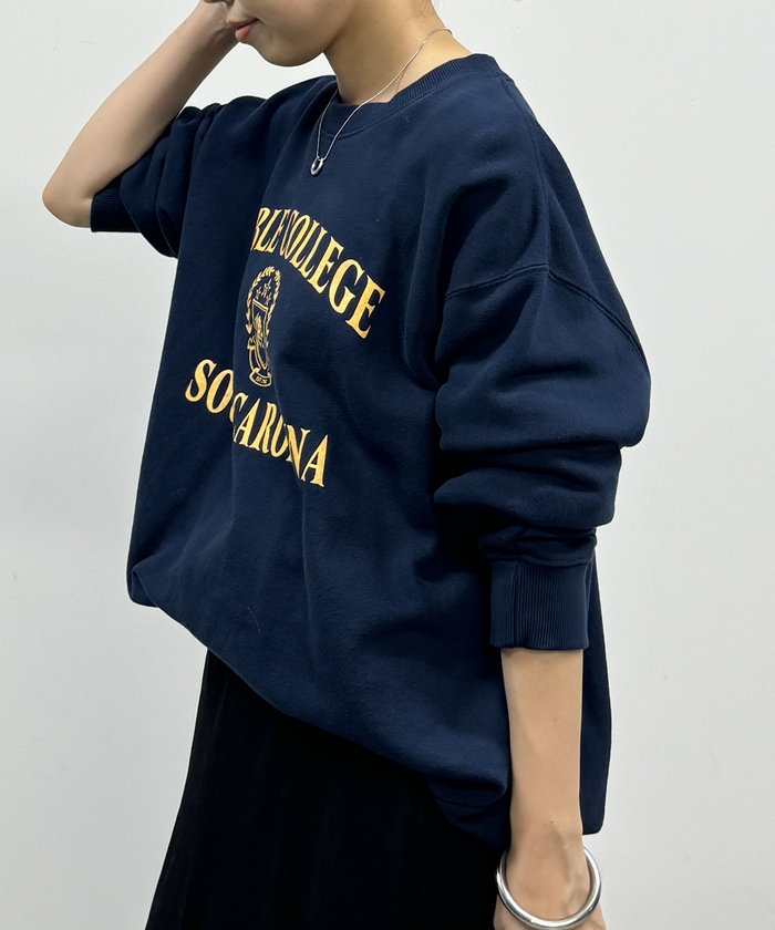 独特な店 クーポン】【セール 60%OFF】【Loungedress】カレッジロゴ トレーナー/スウェット