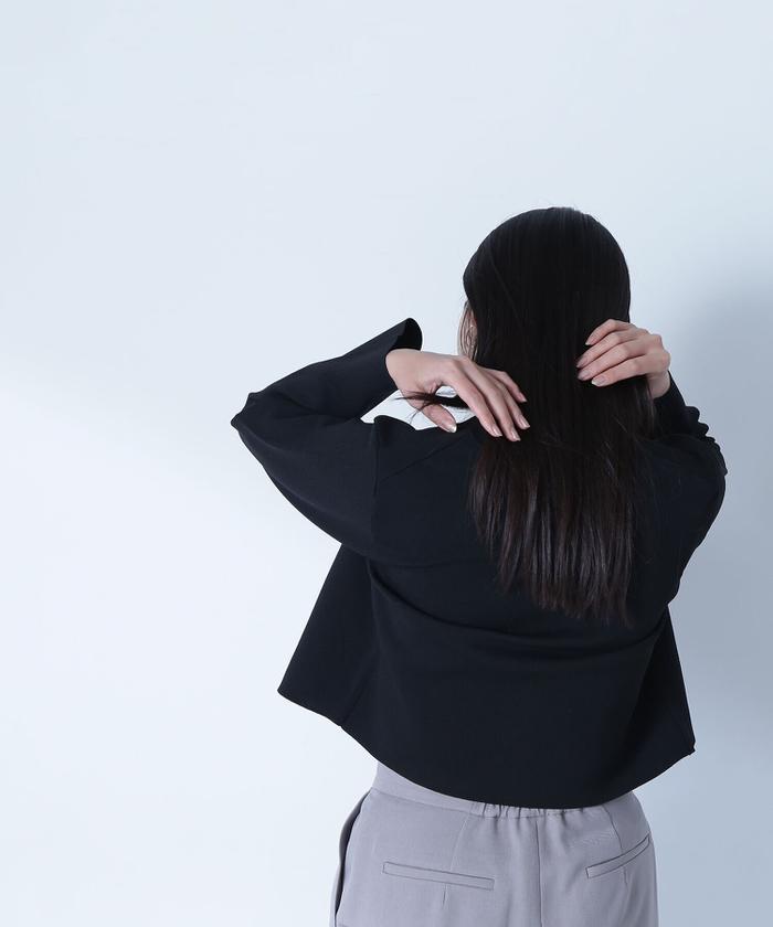 ナチュラルビューティーベーシック エンブレムボタン ニット ジャケット レッド ナチュラルビューティーベーシック NATURAL BEAUTY BASIC