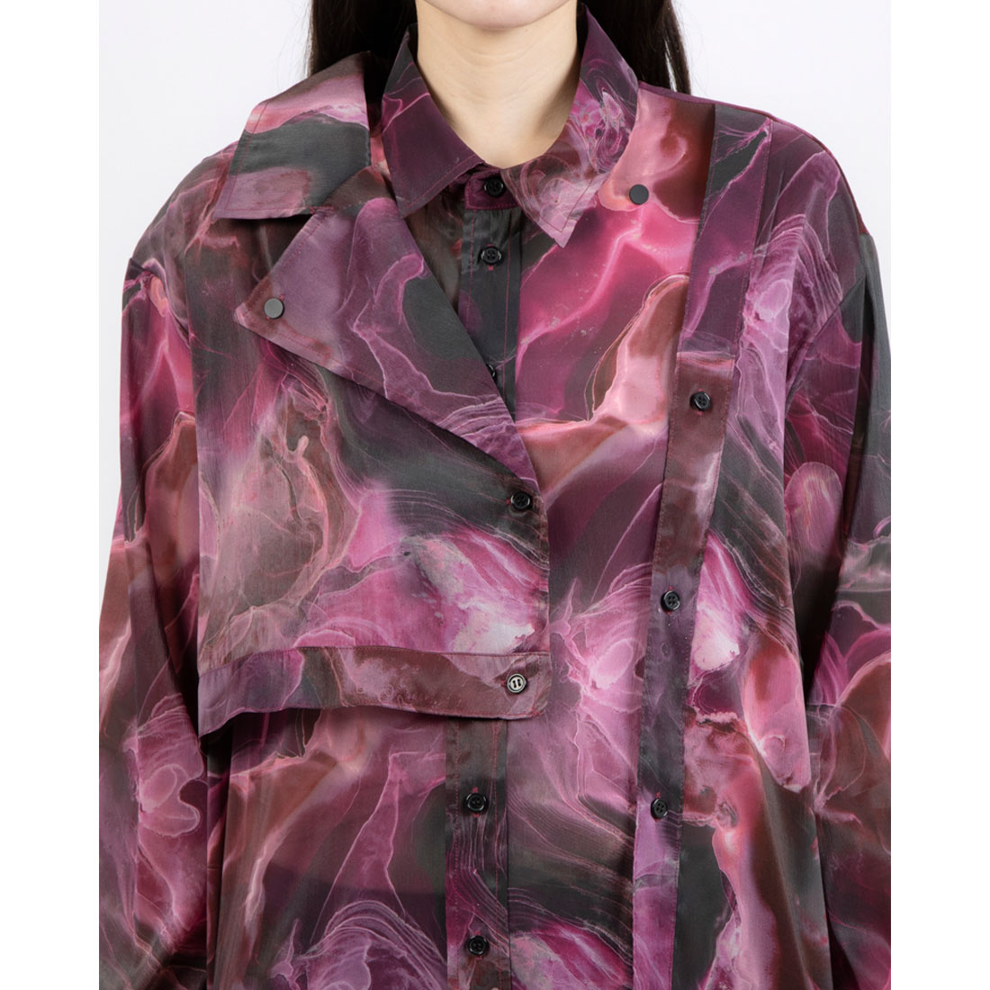 セール71%OFF】カサネ CASANE マーブルペイントビックシャツ