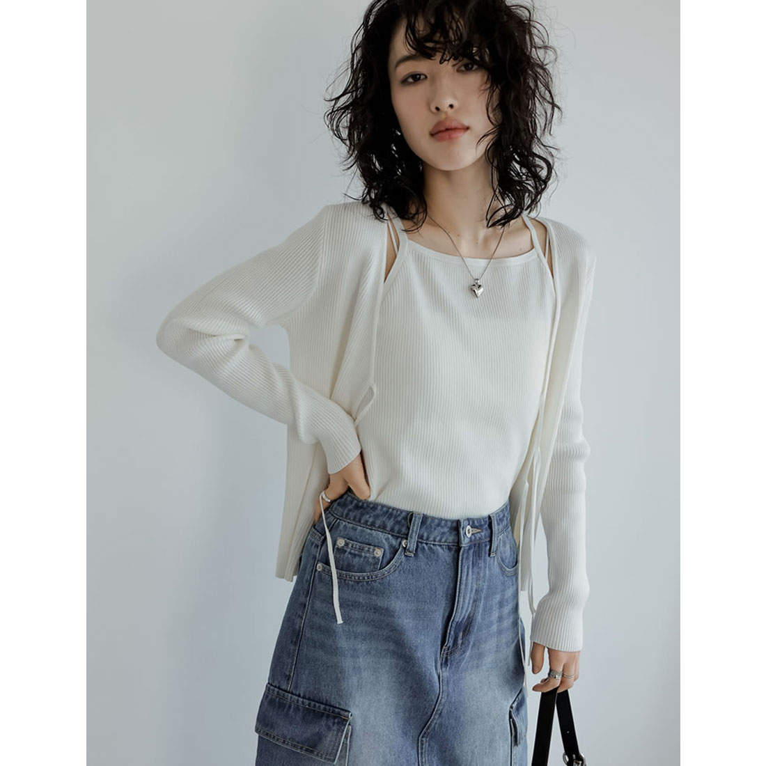 ミディコート レトロ フレンチ エレガント シック 秋冬 リボン outer】リボン付きフリルヨークエレガントトレンチコート