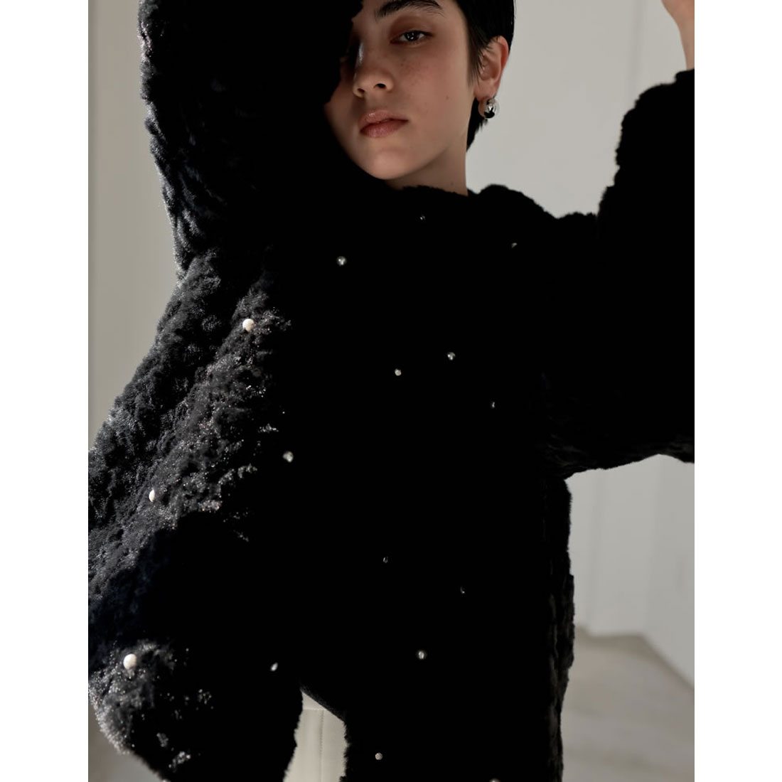 ミズム MEISM [2023－24 WINTER PRE ORDER][MEISM by Re:EDIT]フェイクファーパールモチーフノーカラーコート(505763073)  | リエディ(Re:EDIT) - d fashion