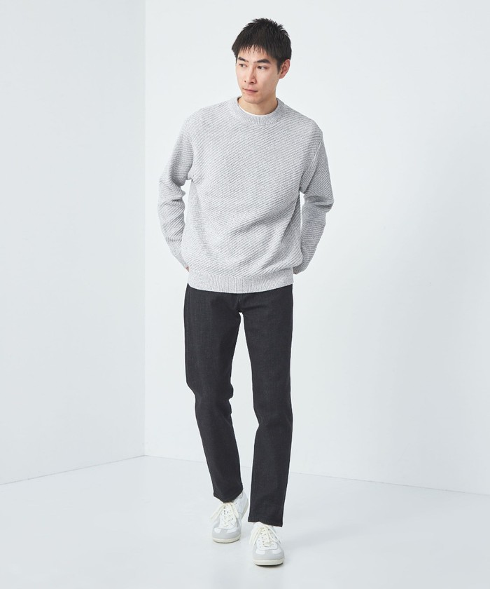 グリーンレーベルリラクシング セール 30%OFF】ネットヤーン ツイル クルーネック ニット