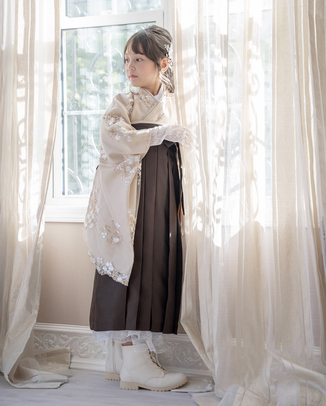 卒業式 袴セット 肌襦袢付き 140cm 淡色 キャサリンコテージ