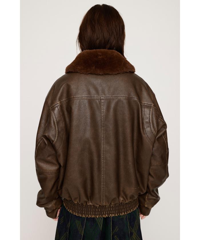 SLY VINTAGE F／LEATHER S／ブルゾン BLK 黒 アウター SLY VINTAGE F／LEATHER S／ブルゾン BLK 黒 アウター
