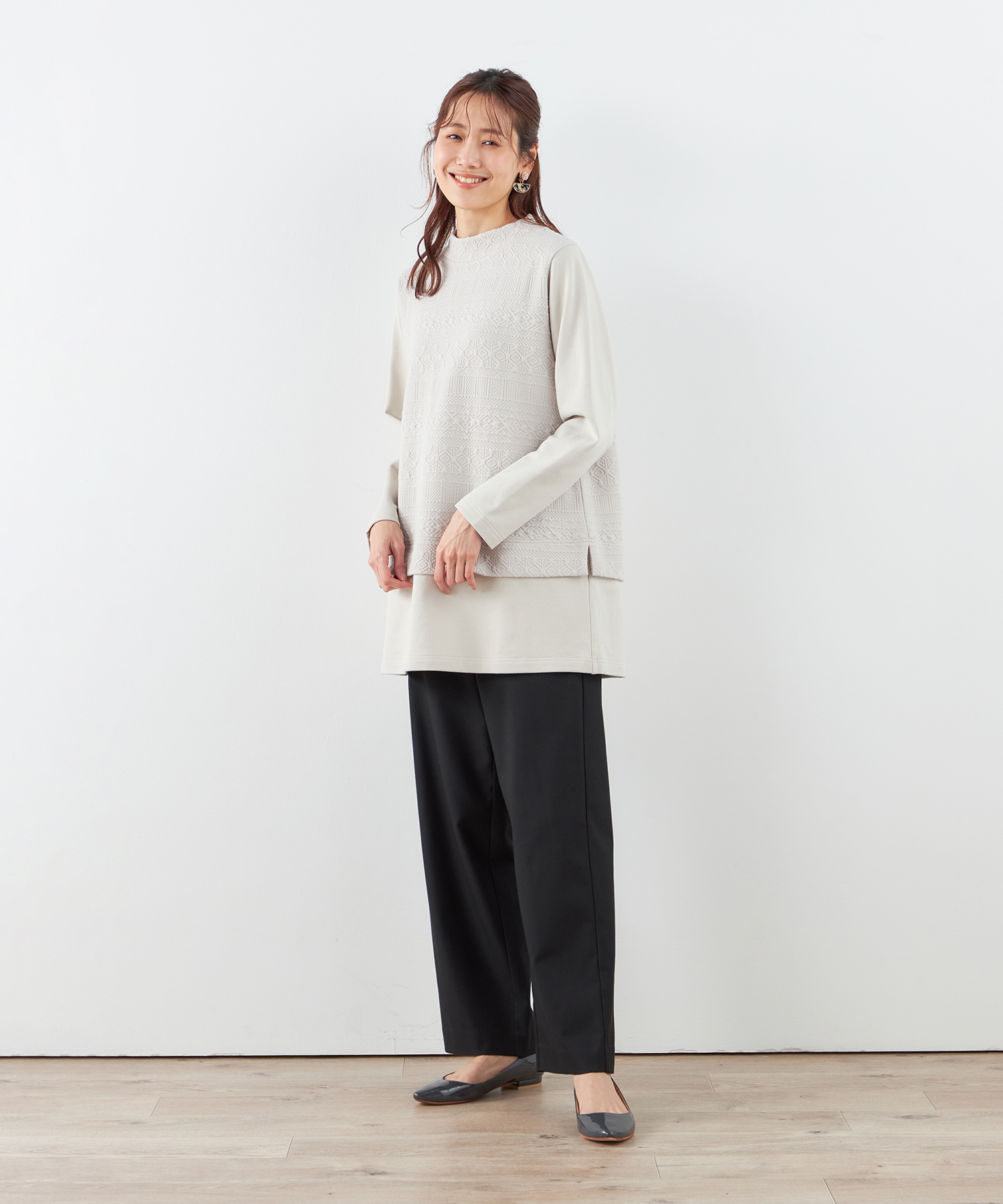 DEko.樣 専用 セール】デコイ DECOY キルトジャガード切替チュニック