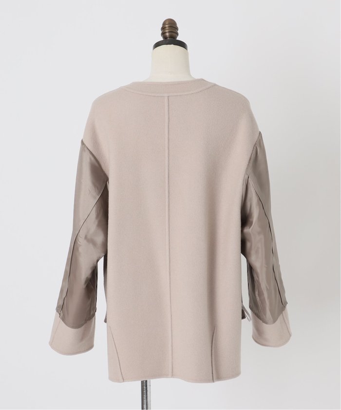セール 30%OFF】souple woolダブルフェイスノーカラーコート セール 30%OFF】souple woolダブルフェイスノーカラーコート