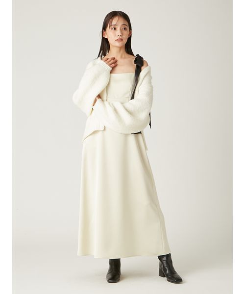 Frayid ニューイヤー　カーデセットリボンショルダーワンピース New Year Special Item】カーデセットリボンショルダー