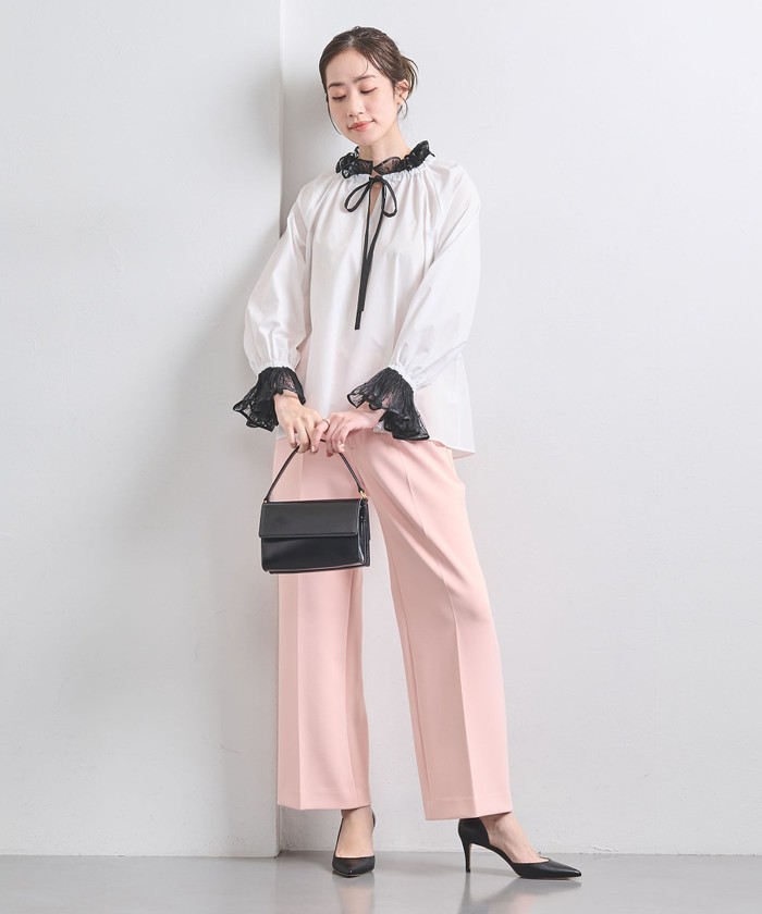 UNITED ARROWS レースプリーツ フリルブラウス レースプリーツ フリル ブラウス