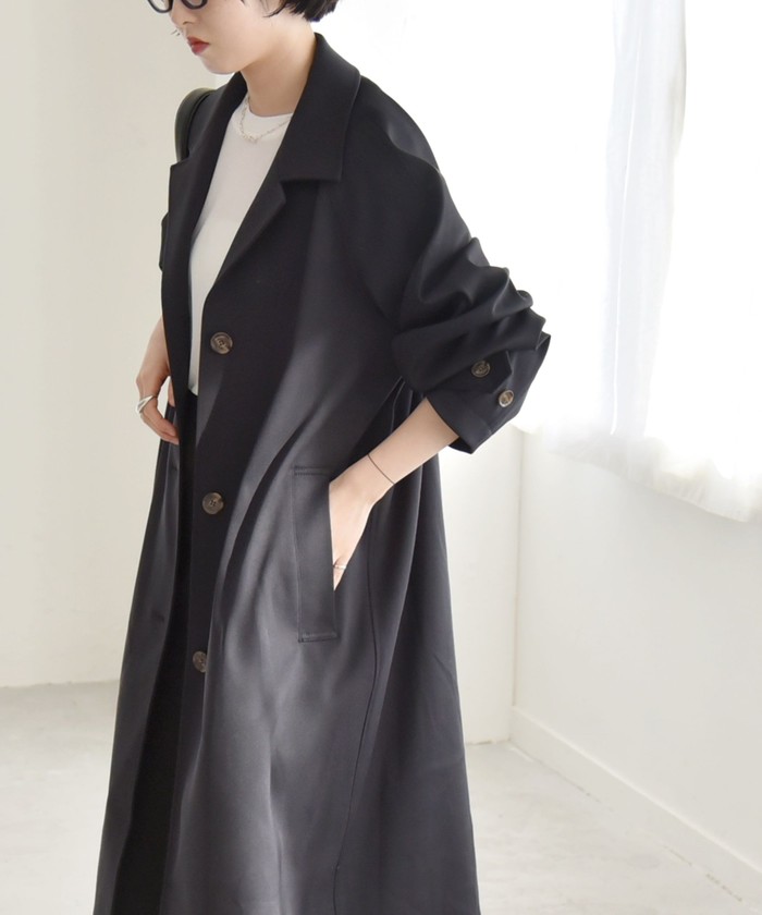 セール 30%OFF】quaranciel: ダブル サテン バルマカーン コート
