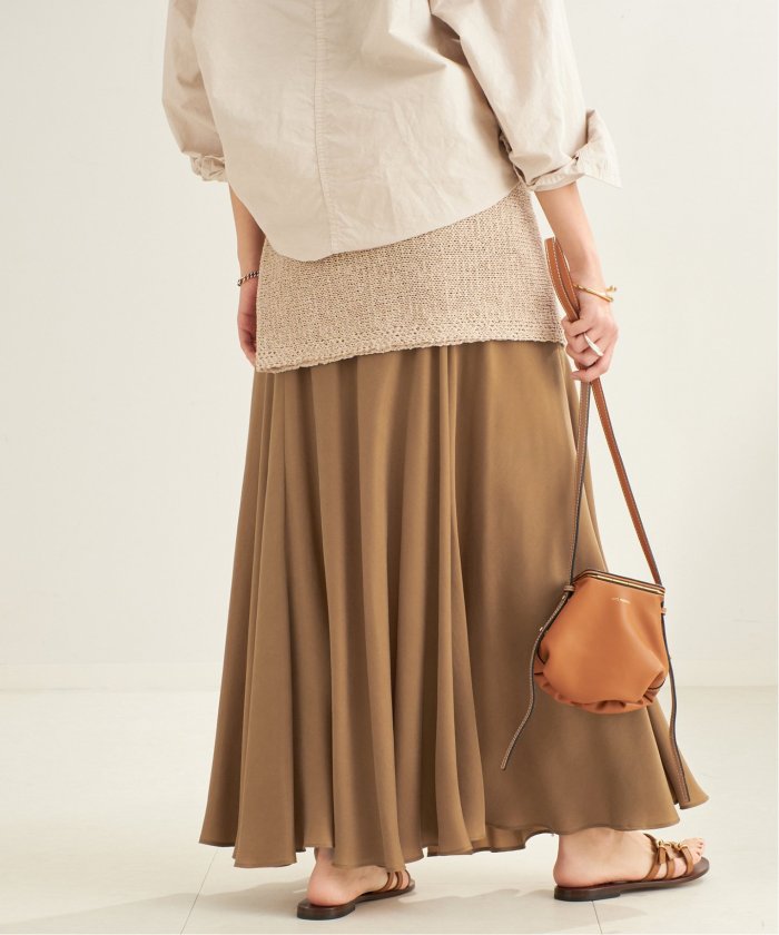 Washable Fibril スカート plageブラウン38サイズ 25SS プラージュ Plage 《追加》Washable Fibril ロングスカート