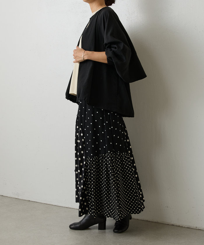 【新品】BEARDSLEY 後ろフリル羽織 ジャケット　ブルゾン　今季 BEARDSLEY ブルゾン アウター 後ろフリル羽織 レディース