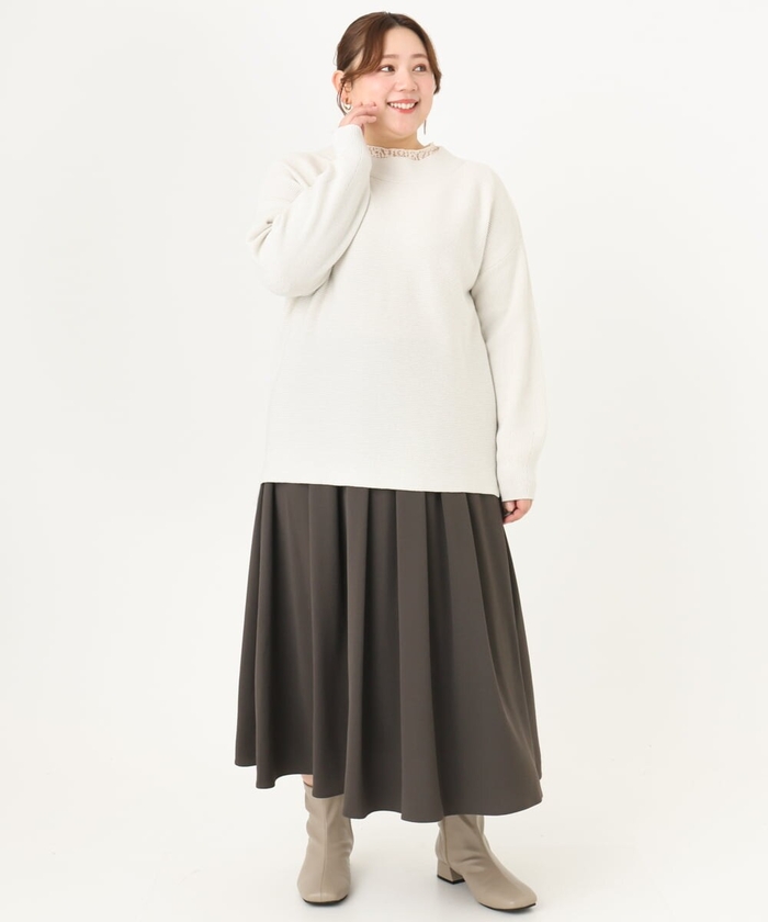 セール 19%OFF】【大きいサイズ/a.v.v×eur3】タックギャザー