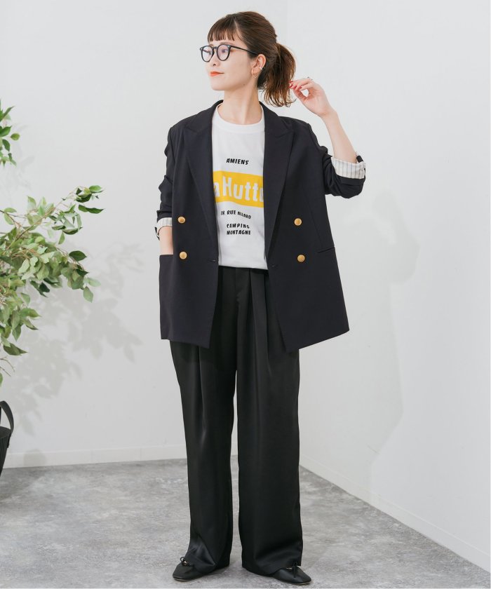 Spick & Span｜プレーンウィーブダブルブレストジャケット