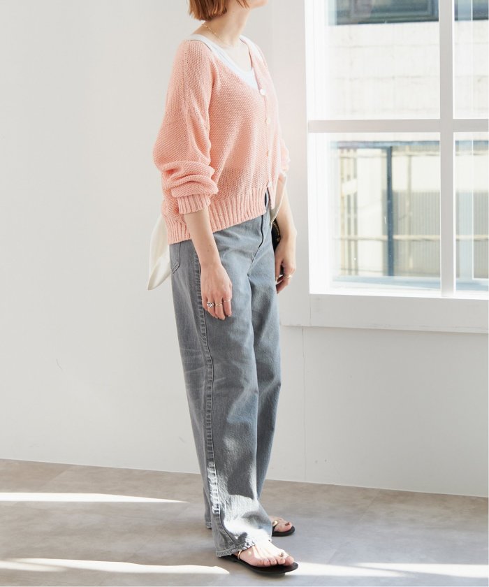 【美品】スピックアンドスパン ペーパーヤーンカーディガン Vネック　洗える Spick＆Span カーディガン 手洗い可 / 「追加」ペーパーヤーン
