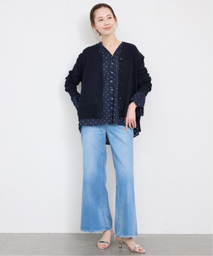SLOBE IENA FROSTYCOTTON Vネックカーディガン 接触冷感/UV機能》FROSTYCOTTON Vネックカーディガン