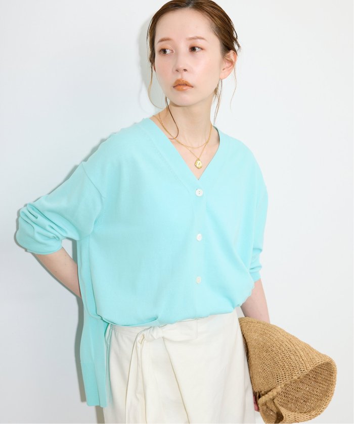 スローブイエナ　接触冷感/UV機能FROSTYCOTTON Vネックカーディガン セール 30%OFF】《接触冷感/UV機能》FROSTYCOTTON Vネック