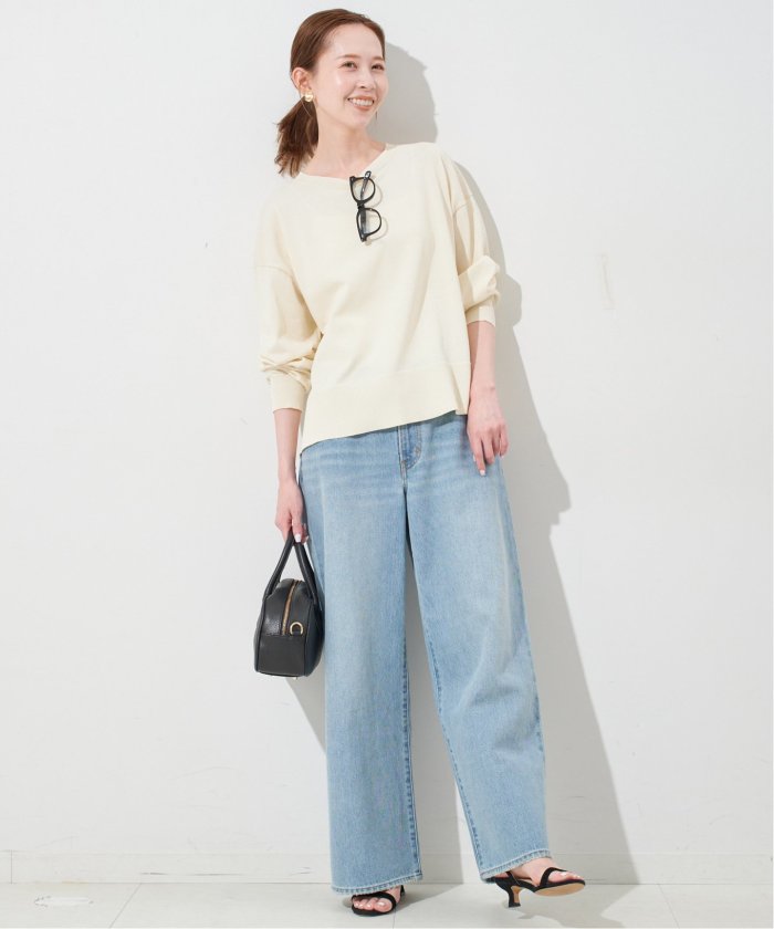 ニット セーター 「接触冷感/UV機能」FROSTYCOTTONクループルオーバー レディース セール】《接触冷感/UV機能》FROSTYCOTTONクループルオーバー