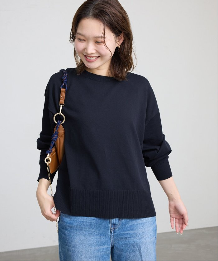 ニット セーター 「接触冷感/UV機能」FROSTYCOTTONクループルオーバー レディース セール】《接触冷感/UV機能》FROSTYCOTTONクループルオーバー