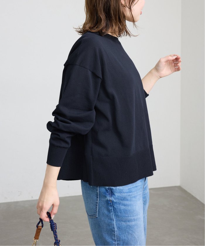 ニット セーター 「接触冷感/UV機能」FROSTYCOTTONクループルオーバー レディース セール】《接触冷感/UV機能》FROSTYCOTTONクループルオーバー