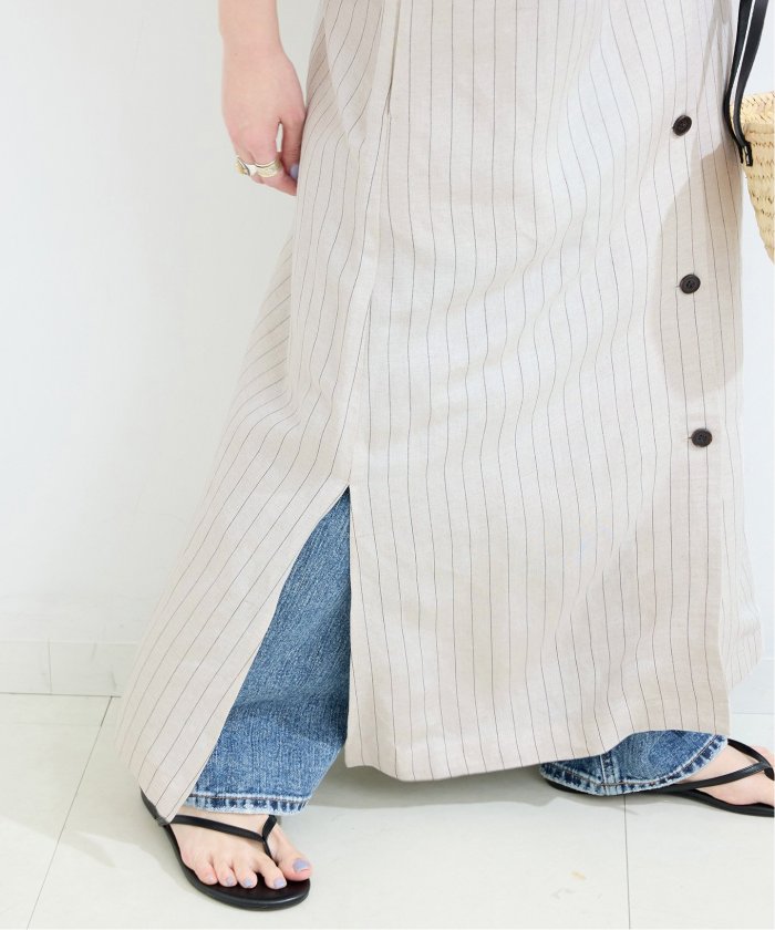 リネンレーヨン2WAYワンピース　手洗い可　完売品　新品未使用　ブルー 手洗い可 / リネンレーヨン2WAYワンピース(507836752) | ベー