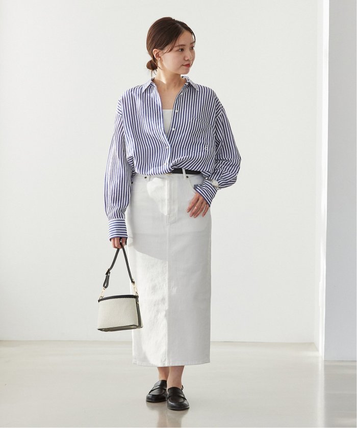 IENAイエナ　ラミーリヨセルロングシャツ 追加》ラミーリヨセルロングシャツ（シャツ/ブラウス）｜IENA