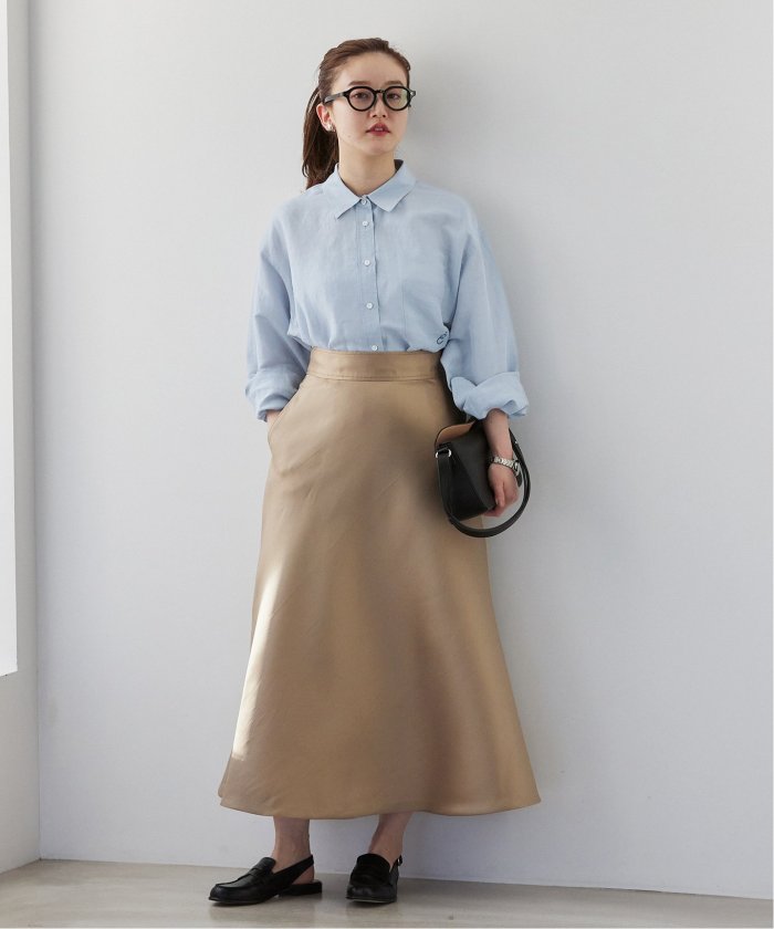 IENA⭐️ラミーリヨセルロングシャツ　サックスブルー 36 IENA｜《追加》ラミーリヨセルロングシャツ | Rakuten Fashion