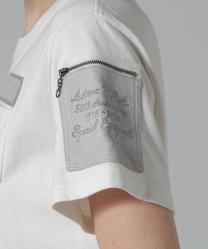 tシャツ 「50th Anniversary」LEATHER PATCHED FATIGUE T-SHIRT/レザーパッチ ファティーグTシャツ レデ 50th Anniversary》LEATHER PATCHED FATIGUE T-SHIRT/レザー