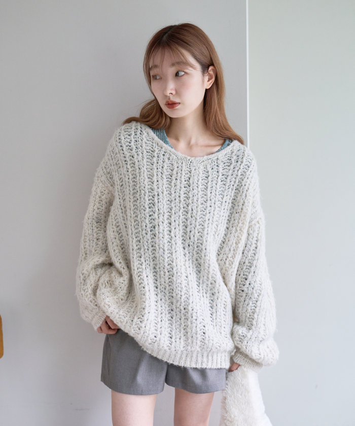 セール 61%OFF】【Kastane】ウール透かし編みニット(507838936