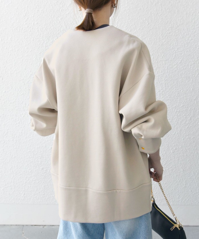 WEB限定】SHIPS any: ダブルジャージー ノーカラー コート 25SS
