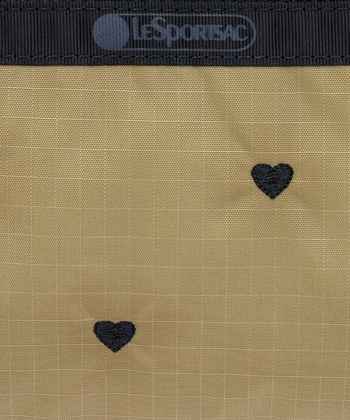 ■LeSportsac■RECTANGULAR COSMETIC ハートエンブロイダリー RECTANGULAR COSMETICモカブラックハートエンブロイダリー