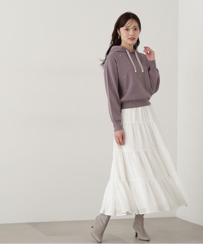 パール調ニットパーカー | PROPORTION BODY DRESSING