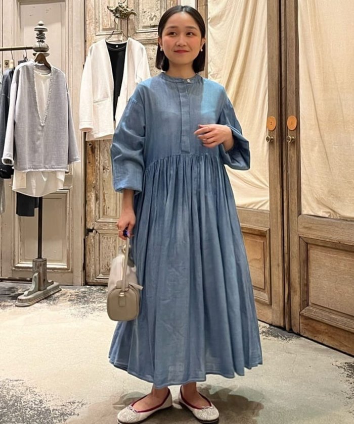 【新品未使用】ビアズリー シフォンデニムギャザーワンピース ビアズリー BEARDSLEY 《FRIPIER》シフォンデニムギャザーワンピ