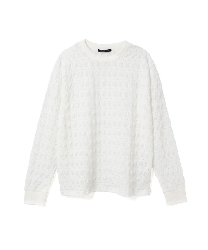 セール 30%OFF】mizuiro ind シアーパターンロングTシャツ