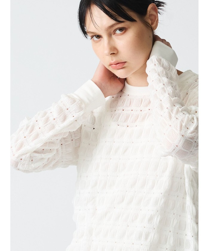 mizuiro ind / ミズイロインド mizuiro ind シアーパターンロングTシャツ セール 30%OFF】mizuiro ind シアーパターンロングTシャツ